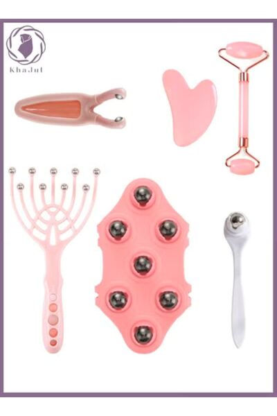 KHAJUL مجموعة تدليك مكونة من 6 قطع، جهاز تدليك للجسم بخرز مغناطيسي، وأداة خدش...