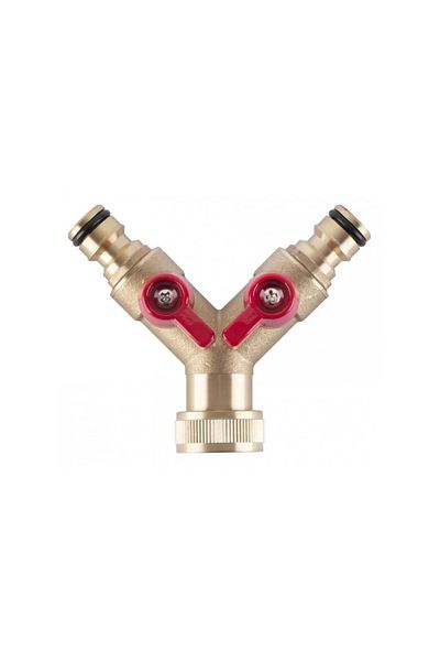 Artool Faucet adapter with valve, internal thread, brass, 2-way, 3/4''