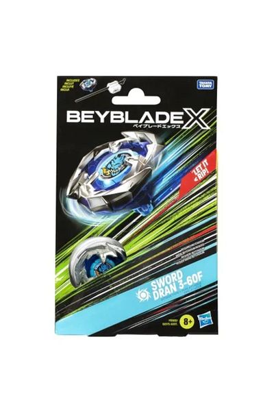 JollyMag BEYBLADE X LET IT RIP SET LANSATOR SI ROATA SWORD DRAN 3-60 F