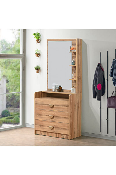 Home Box خزانة ملابس كارنيشن صغيرة بثلاثة أدراج ومرآة