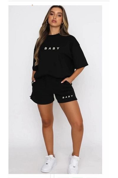 Eşofmania Women's Summer Baby Printed Shorts-T-Shirt Tracksuit Set