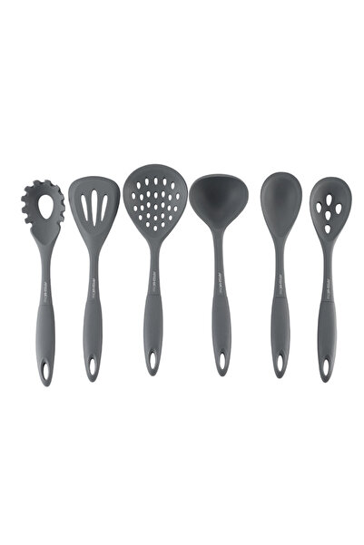 Arshia 7 pcs Gray Silicone Utensil Set