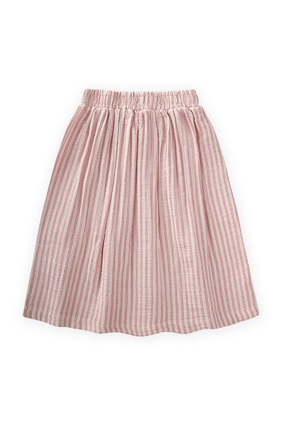 Cigit Organic Muslin Skirt 2-8 Years Fuchsia Striped
