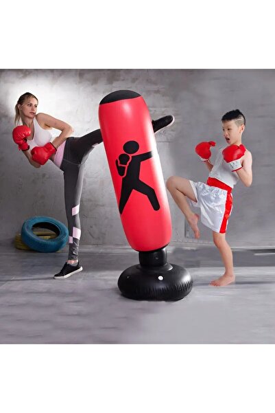 HALL BREATHE Renkli 160 cm Kırmızı Şişme Boks Torbası, spor ve antrenman için ideal seçenek
