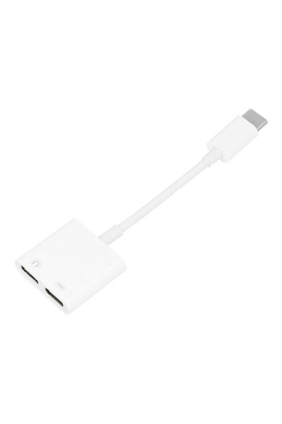 Mercaton HF Adapter, Music Playback and Device Charging Simultaneously, Type-C, White