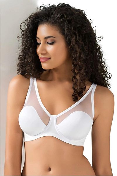 Le Jardin Tulle Covered Soft C-Cup Bra Women 9200