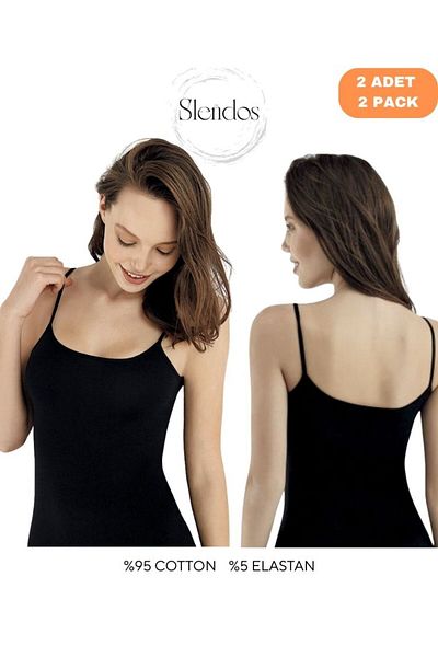 Şahinler Women'S, Rope Strap, Basic Comfort, 95% Cotton 5% Elastane 2-Piece Undershirt