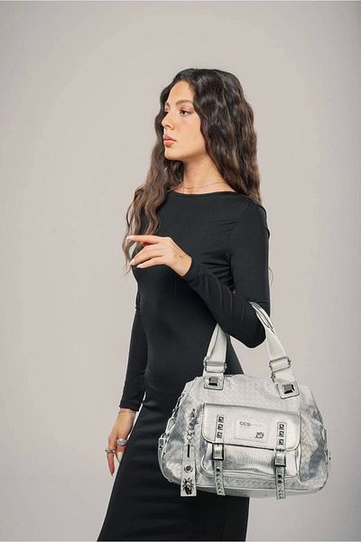 meSga butik Wawin Gray Skin Shoulder Bag