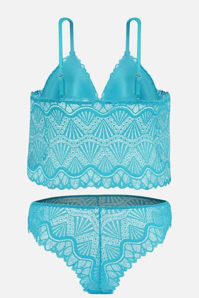 Wonna Kyle Lace Bra Panty Set - No Padding, No Underwire - 2443 - Turquoise
