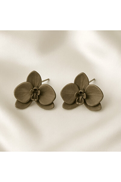 Lu Atelier Orchidée Noire – El Yapımı Siyah Orkide Tasarım Küpe | Lu Atelier