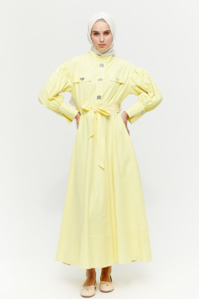 Setrms Taş Detaylı Pamuk Elbise