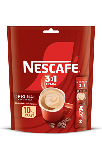 Nescafe 3ü1 Arada Original Çözünebilir Kahve 17,5g 10'lu Paket 10X6