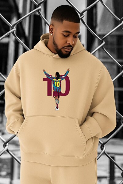 BENROMA 3 Thread Combed Cotton Number 10 Football Printed Large Size Sweatshirt