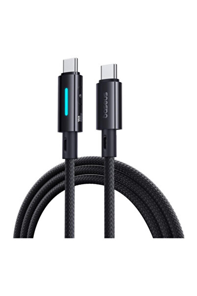 Baseus Cablu de date USB-C la USB-C cu buton iluminat, 100W, 1m (negru)