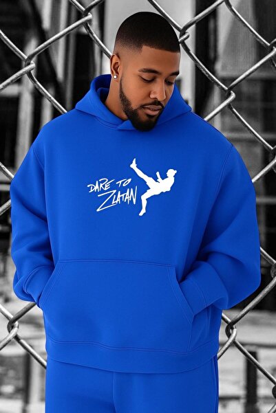 BENROMA Hanorac de marime mare, imprimat, din bumbac pieptănat cu 3 fire