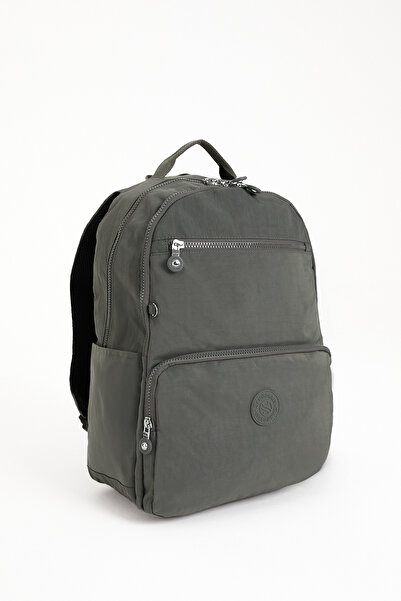 Sanmorris Unisex Water Resistant Crinkle Fabric Backpack with Laptop Compartment and Hanging Pen Holder