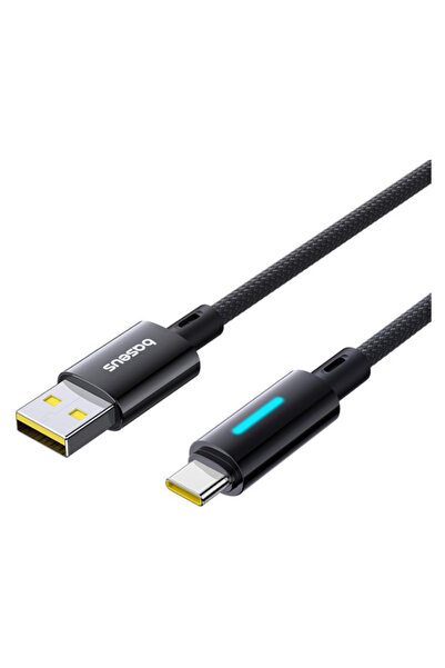 Baseus Lit Button Control P10379002121-00 USB-A to USB-C Cable, 100W, 1m (Black)