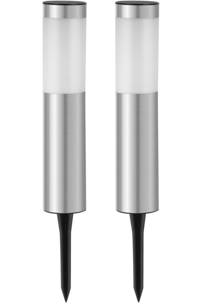 OEM Lumini solare de grădină, alei de acces, set de 2 bucăți din oțel inoxidabil