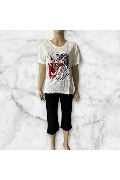 Butik Cotton Quality Pajama Set Capri+T-Shirt