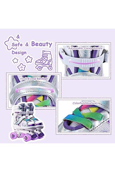 Jiffy ETERISH Kid's Adjustable Roller Skates (Purple)