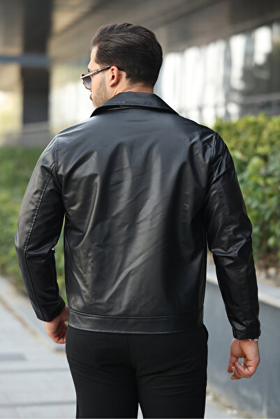 BYzıt Erkek Siyah Deri Ceket