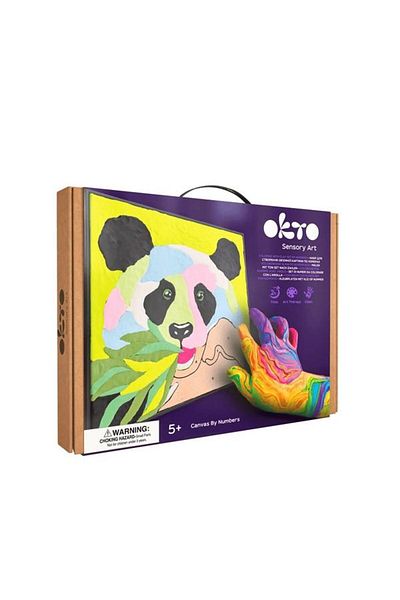 Okto Clay Factory Set de colorat cu lut Sensory Art - Panda, 29 x 29 cm