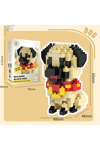 Choice5 NO BOX JM-3099 New Pet Teddy Husky Dog And Cat Toy Small Particle Building Blocks Puzzle Assembled C