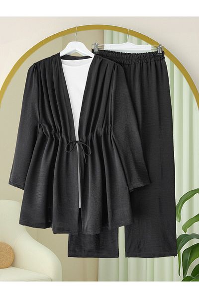 Modamorfo Tunnel Lace-Up Ayrobin Kimono Suit -Black