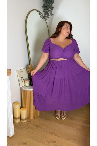 Kendinisevbutik Purple Floor-Length Suit Plus Size