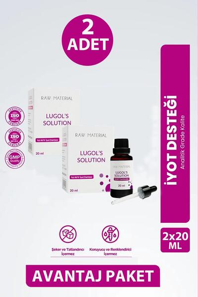 Raw Material More Than Lugol's Solution %5 İyot Damla 20 ml 2 Adet