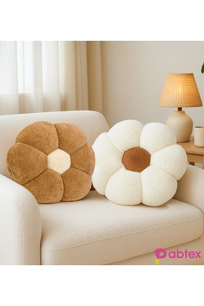 yupobebek Pabtex Teddy Pillow Double Flower Flower Daisy Pillow 2 Pieces of Decorative Throw Pillows