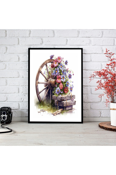 woodsia Tablou cu poster din lemn MDF cu aspect de cadru dintr-o bucată FWMD ...