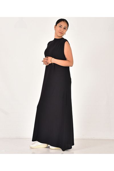 Pollux Women's Stand Collar Zero Sleeve Undershirt Dress
