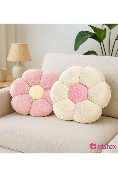 yupobebek Teddy Pillow Double Flower Flower Daisy Pillow 2 Decorative Cushion with Filling