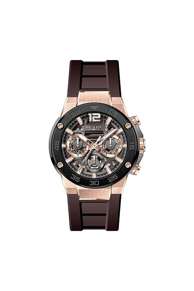 Blade Swift Sunset 3667 G 5 QGO SS & Silicone Strap Multifunction Men's Watch
