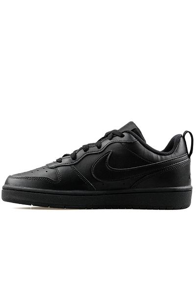 Nike Court Borough Low 2 Gs Leather Real Leather Black Sneaker