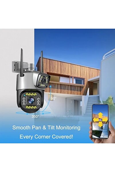 FOXMAG24 Cameră de supraveghere duală, WiFi, Full HD, alarmă, detectare umană, exterior, rezistentă la apă, control prin aplicație