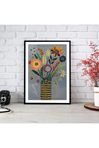 woodsia Tablou cu poster din lemn MDF cu aspect de cadru dintr-o bucată FWMD ...