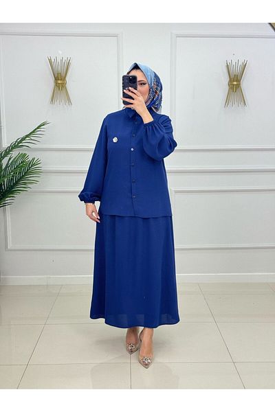 Valens Butik Women's Hijab Set 2 Piece Shirt & Skirt Set