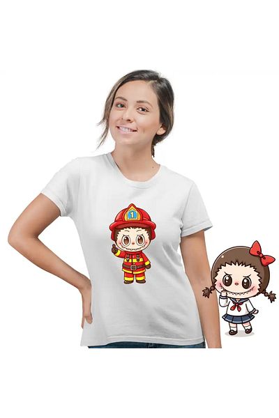 OEM Women's T-shirt Labubu Firefighter