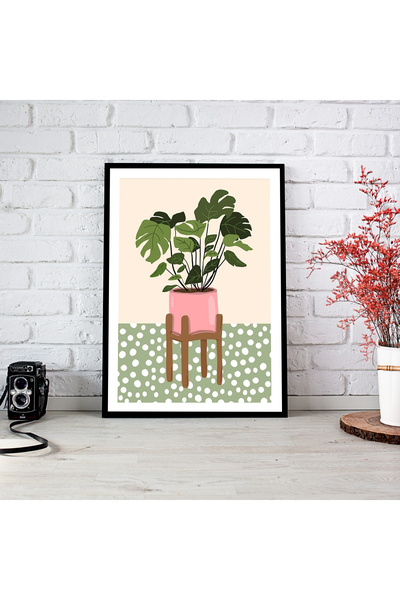 woodsia Tablou cu poster din lemn MDF cu aspect de cadru dintr-o singură buca...