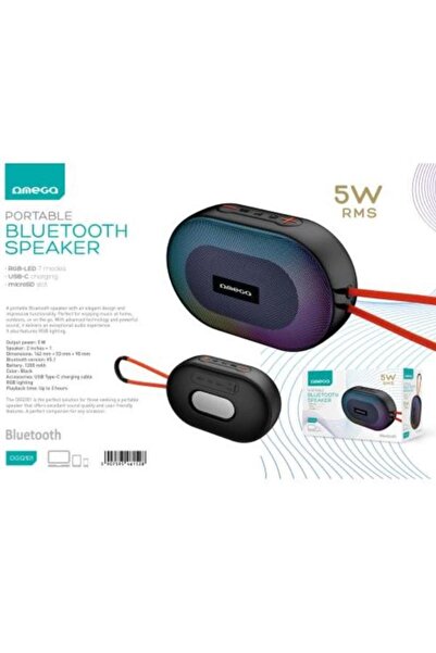 Omega Boxa Portabila OGQ101 Bluetooth 5W RMS RGB (Negru)