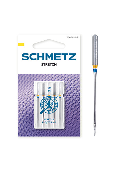 SCHMETZ Set 5 ace de cusut, materiale elastice, finete 90, 130/705 H-S VDS