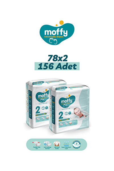 Moffy Jumbo Mini No 2 Bebek Bezi (78x 2) 156 Adet