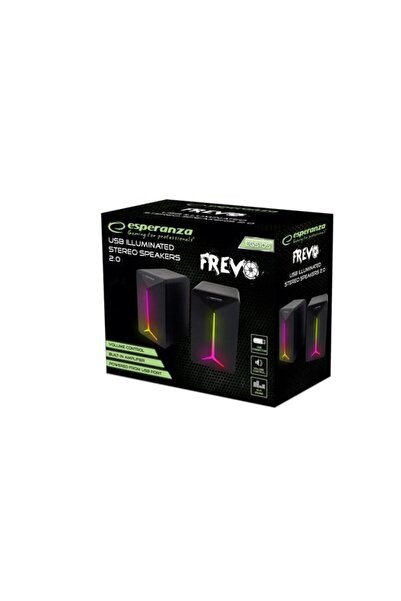 ESPERANZA Boxe FREVO, LED RAINBOW, 5W, USB 2.0 (Black)