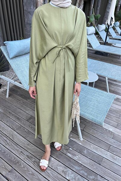 Genel Markalar DİDEM Kruvaze Bağcık Detaylı Elbise