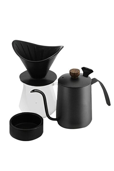 COOYA V60 Glass Dripping Kettle Coffee Maker, Fine Filter Cup,with a 450ml glass container