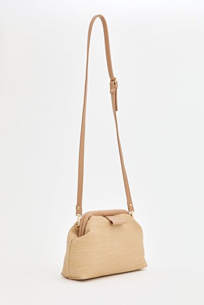 Nihan Örgü Çapraz Askılı Çanta Vizon