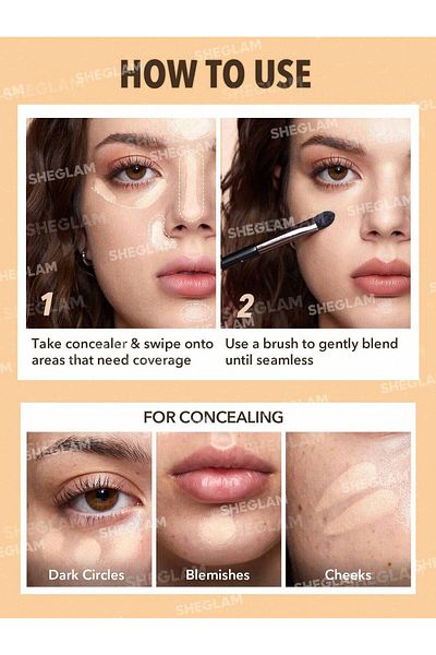 SHEGLAM Rapid Retouch Cream Concealer 6g.- Linen