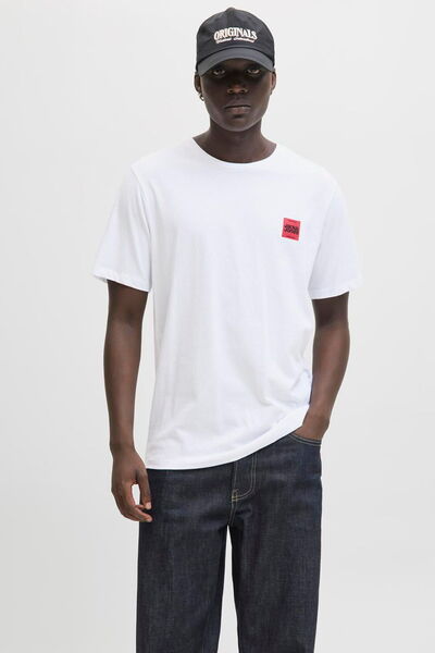 Jack & Jones Ανδρικό μπλουζάκι με εμπριμέ λογότυπο στο στήθος - Brandy